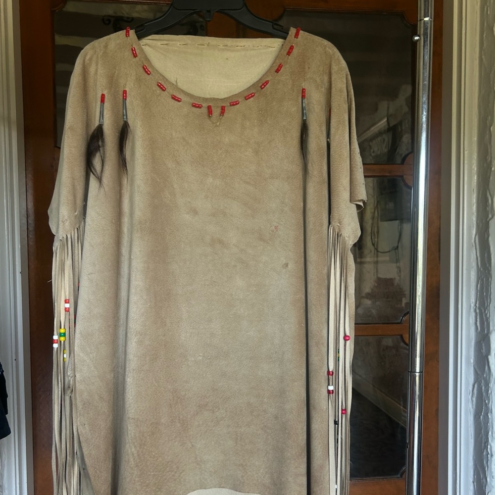 Native american buckskin beaded shirt